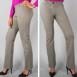 Betabrand Straight Pants XS Petite Stretch Ponte Knit Herringbone Print Office